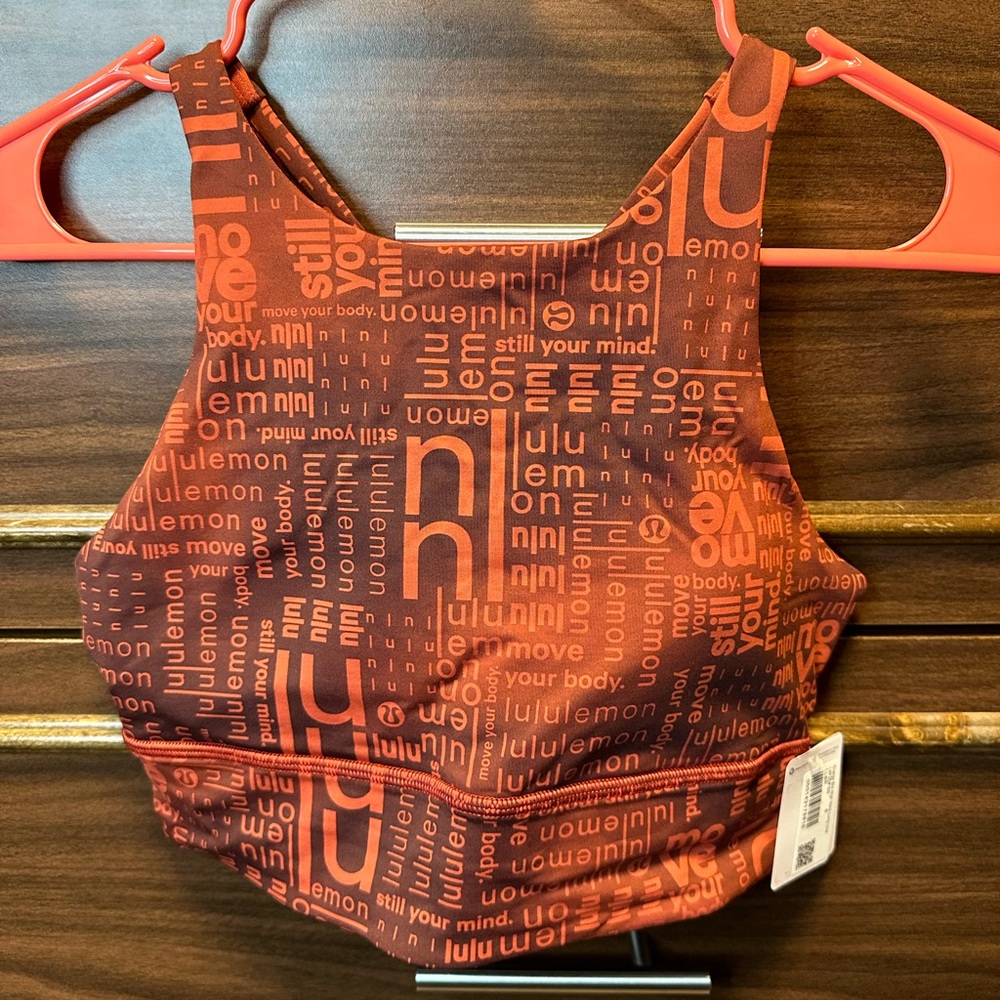 NWT Lululemon Energy High-Neck Longline Bra *Medium Support, B–D Cups Size 8